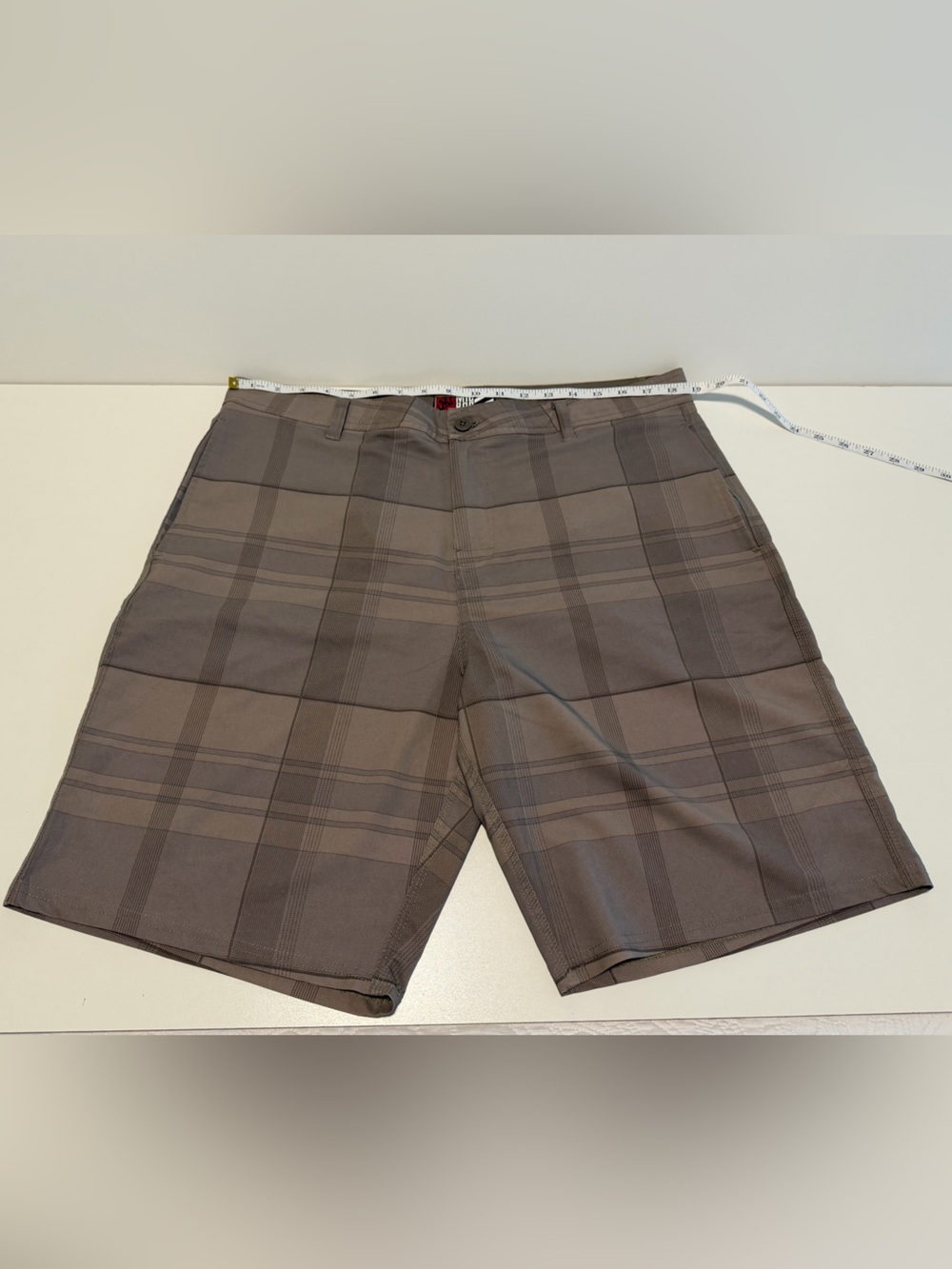 Micros Brown Plaid Chino Shorts